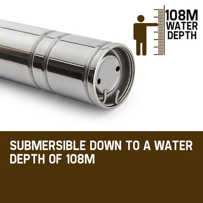 1.5HP Stainless Steel Submersible Bore Water Pump - 83L/min at 38m Depth