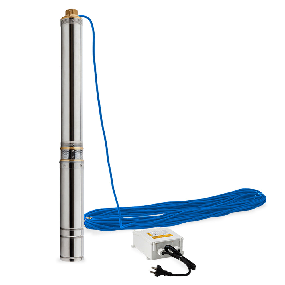 1.5HP Stainless Steel Submersible Bore Water Pump - 83L/min at 38m Depth