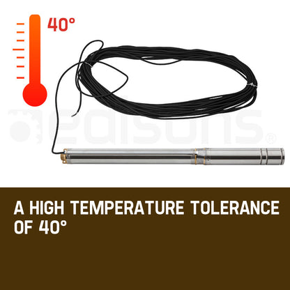 2HP Submersible Bore Water Pump with 83L/min Flow and 155m Depth Capability