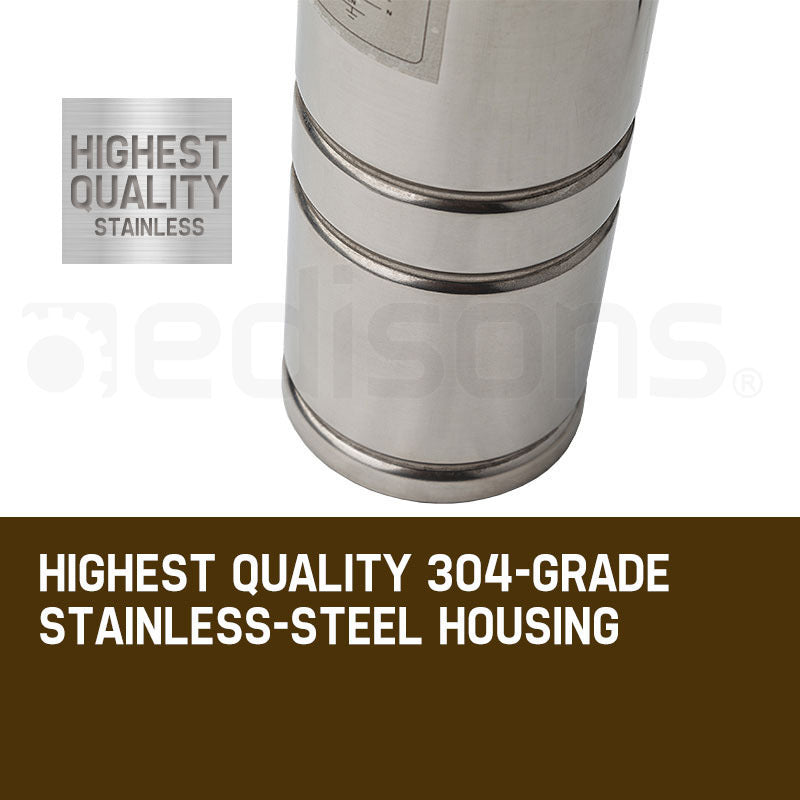 3HP Submersible Bore Pump, Stainless Steel, 83L/min, 120m Depth, 240V