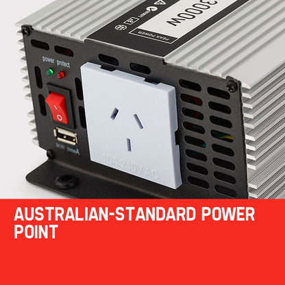 1500W/3000W Pure Sine Wave Power Inverter for Car, Boat, Caravan, 12V to 240V