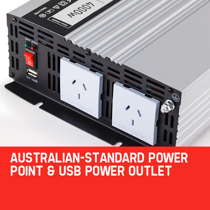 Pure Sine Wave Power Inverter 2000W/4000W for Caravan, Boat, Car, 12V to 240V