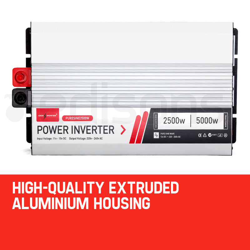 2500W/5000W Pure Sine Wave Power Inverter for Caravan, Boat, Car & 4WD