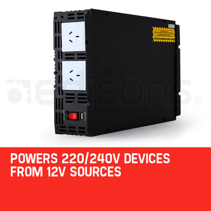 2500W/5000W Pure Sine Wave Power Inverter for Caravan, Boat, Car & 4WD