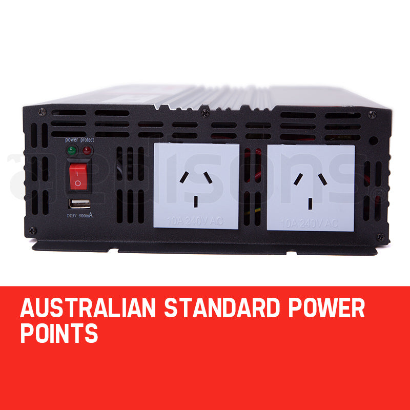 2500W/5000W Pure Sine Wave Power Inverter for Caravan, Boat, Car & 4WD