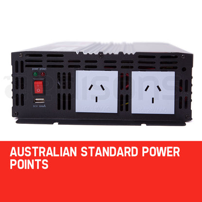2500W/5000W Pure Sine Wave Power Inverter for Caravan, Boat, Car & 4WD