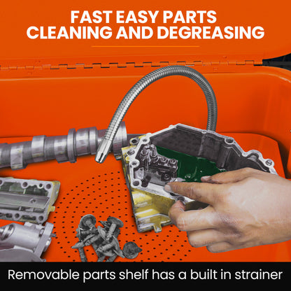 22L Auto Parts Washer for Small Garages - Durable Steel, Fire Safe Design