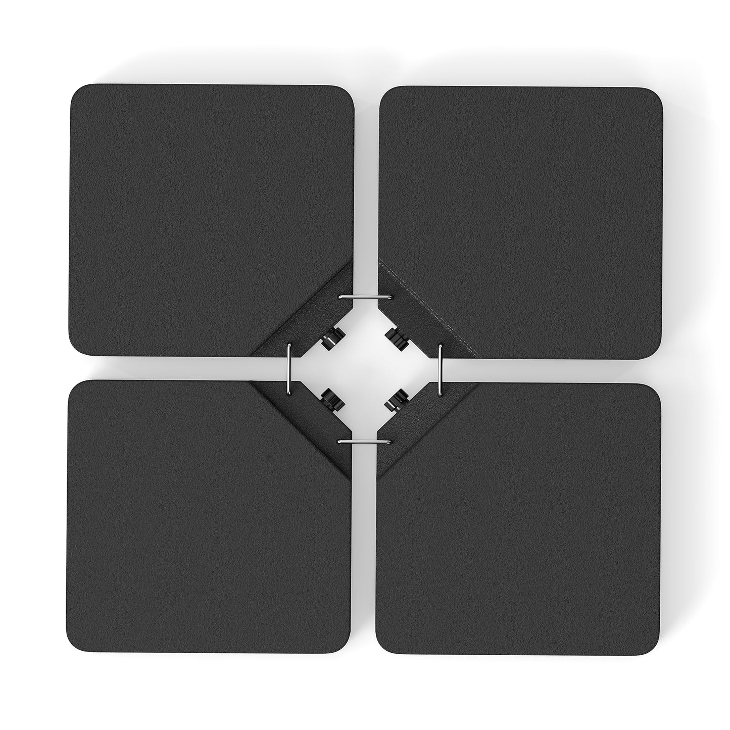 Patio Offset Umbrella Base 100 kg Capacity Heavy-Duty 4-Piece Square Plate Set