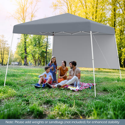 Pop up Canopy Tent with 1 Sidewall for Party Events Camping Picnic-Grey