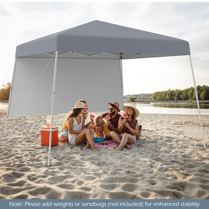 Pop up Canopy Tent with 1 Sidewall for Party Events Camping Picnic-Grey