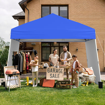 Pop up Canopy Tent with 2 Convertible Sidewalls and UPF50+ UV protection-Blue