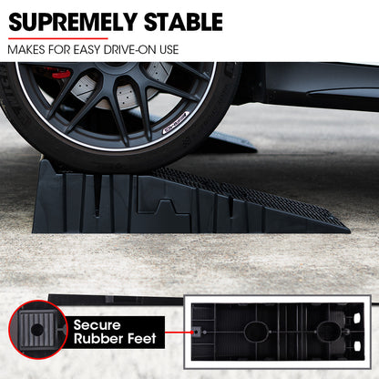 Heavy Duty 2 x 2.5T Car Ramps, 2.5m Load, 17cm Lift, Polypropylene Design