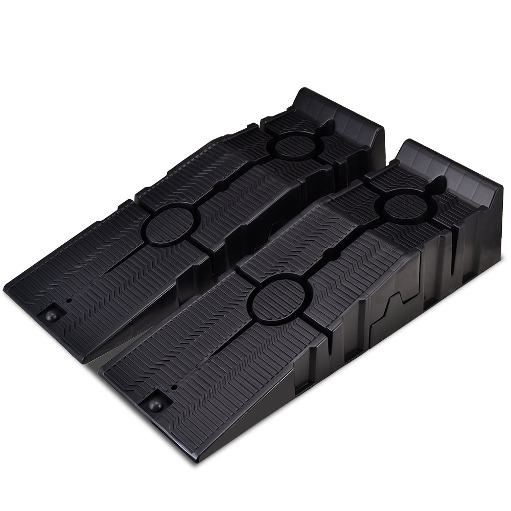 Heavy Duty 2 x 2.5T Car Ramps, 2.5m Load, 17cm Lift, Polypropylene Design