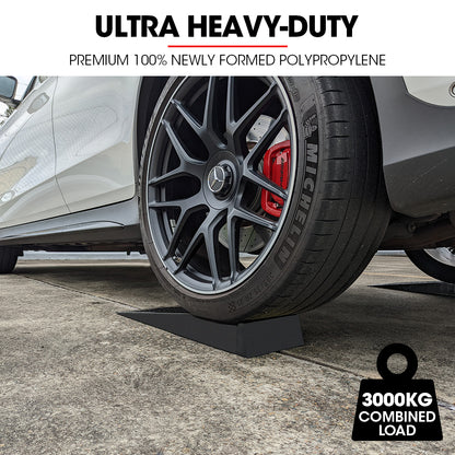 Heavy-Duty Low Profile Car Ramps, 3T Capacity, 0.065m Lift, 2-Pack
