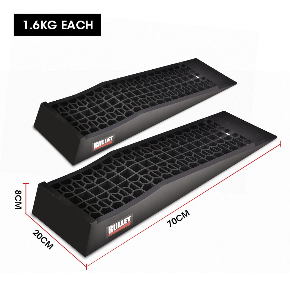 Heavy-Duty Low Profile Car Ramps, 3T Capacity, 0.065m Lift, 2-Pack