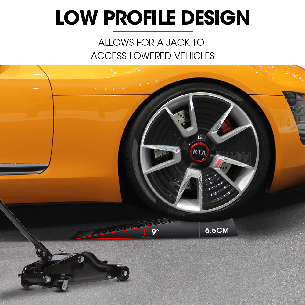 Heavy-Duty Low Profile Car Ramps, 3T Capacity, 0.065m Lift, 2-Pack
