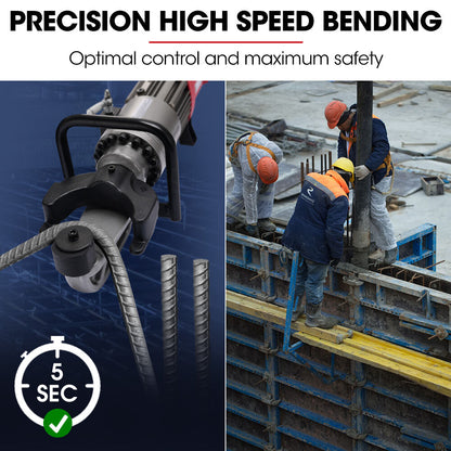 Heavy-Duty 1200W Electric Hydraulic Rebar Bender, 19kg, 16-25mm Capacity