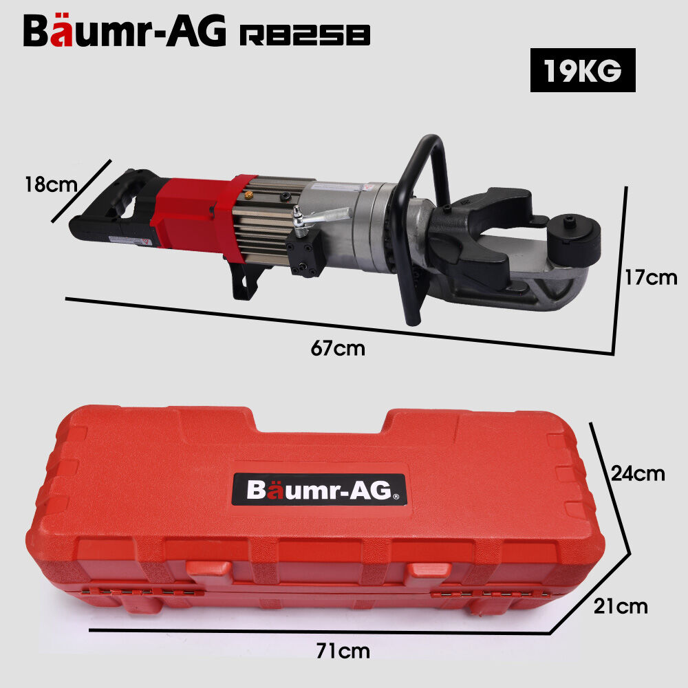 Heavy-Duty 1200W Electric Hydraulic Rebar Bender, 19kg, 16-25mm Capacity