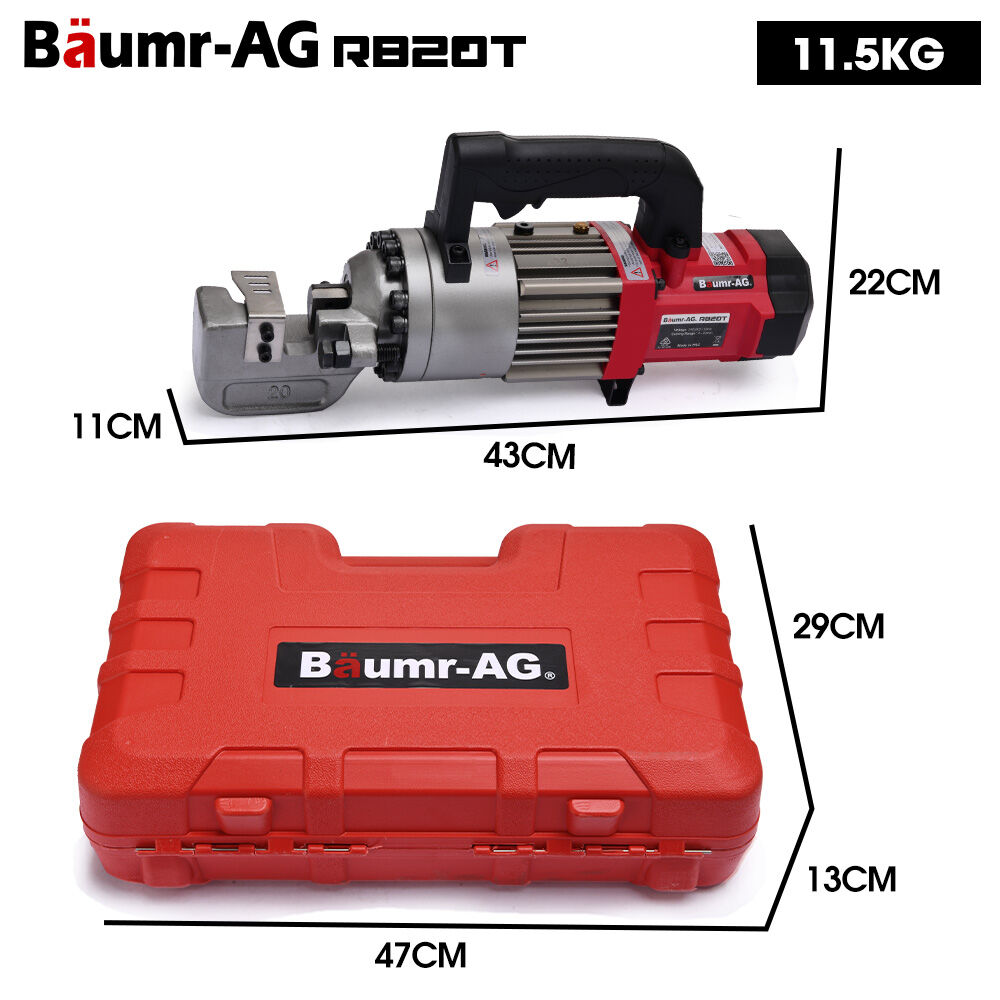 Heavy-Duty Electric Hydraulic Rebar Cutter 0.1-0.2m, 11.5kg, 1000W, 3s Cycle