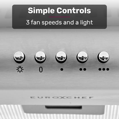 90cm Stainless Steel Rangehood with 3-Speed, Quiet Operation, Washable Filters
