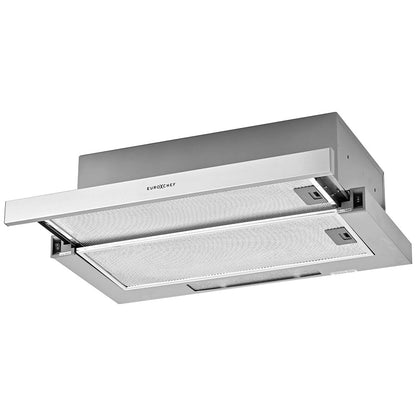 60cm Stainless Steel Slideout Rangehood with Quiet 2-Speed and Halogen Lights