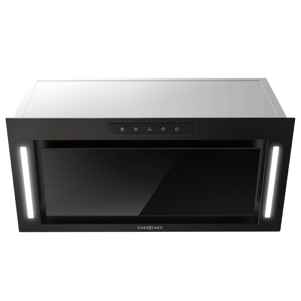 60cm Black Undermount Rangehood, 3-Speed, LED Lights, Quiet Operation