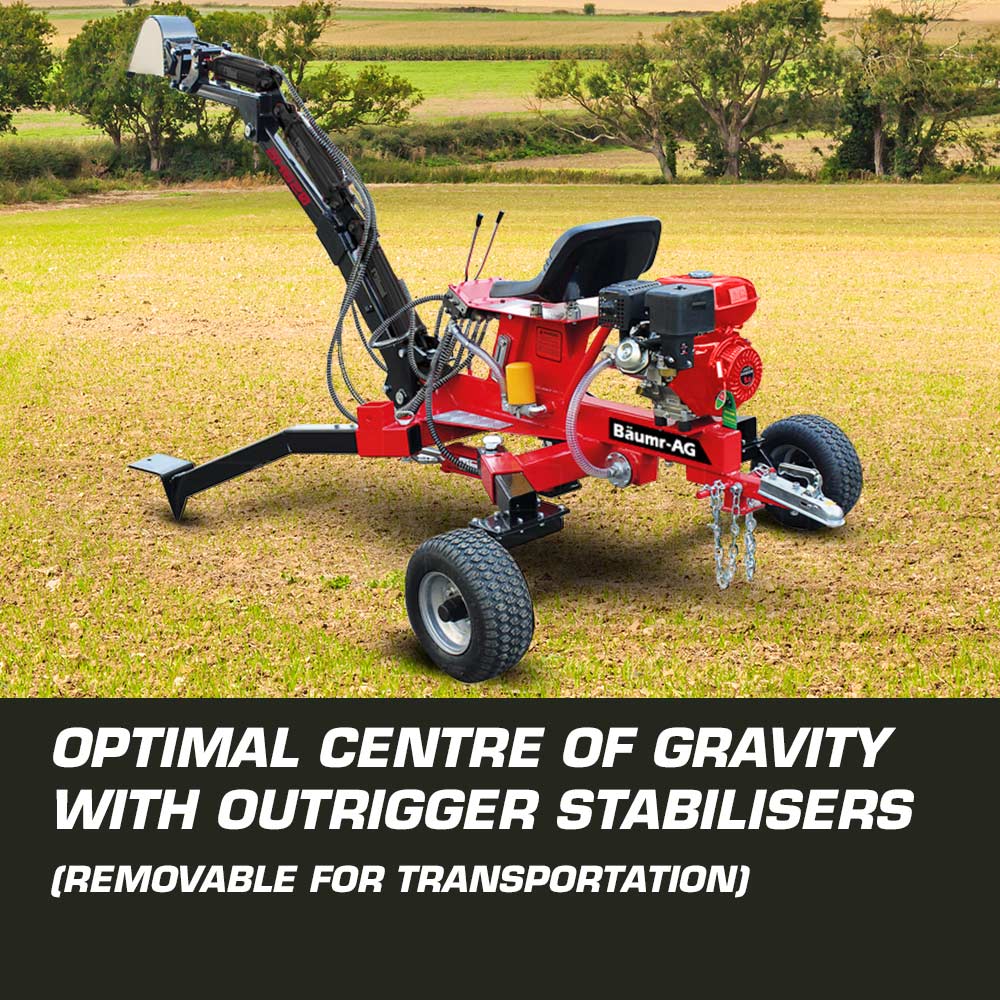 9HP Petrol Backhoe Excavator - 4-Stroke Hydraulic, 2.13m Digging Depth
