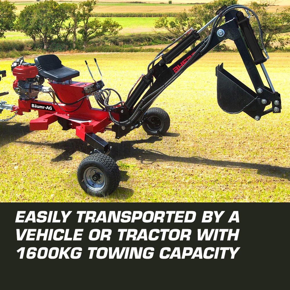 9HP Petrol Backhoe Excavator - 4-Stroke Hydraulic, 2.13m Digging Depth