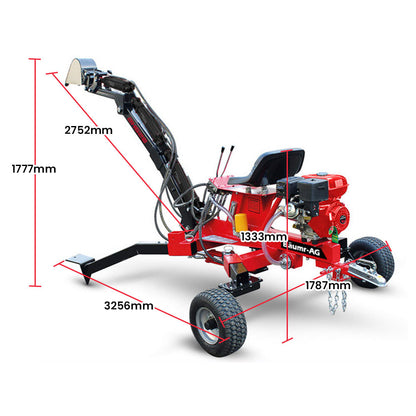 9HP Petrol Backhoe Excavator - 4-Stroke Hydraulic, 2.13m Digging Depth