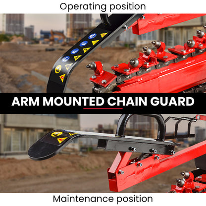 8HP Trench Digger with Carbide Claws, 600mm Depth, Adjustable Controls