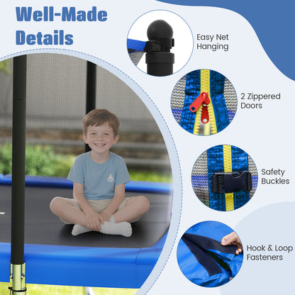 Rectangle Outdoor Trampoline 10 x 8 FT Heavy-Duty Trampoline-Blue
