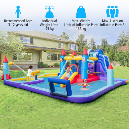 Rocket Theme Inflatable Water Slide Park Inflatable Castle without Blower