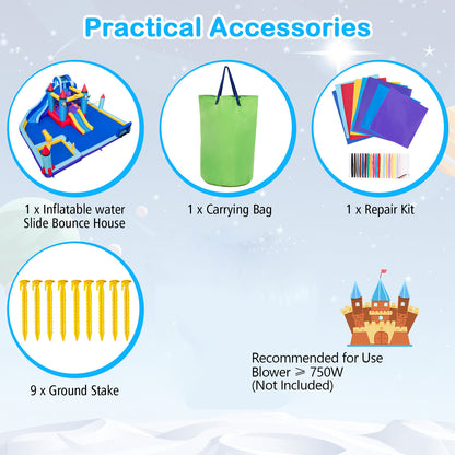 Rocket Theme Inflatable Water Slide Park Inflatable Castle without Blower