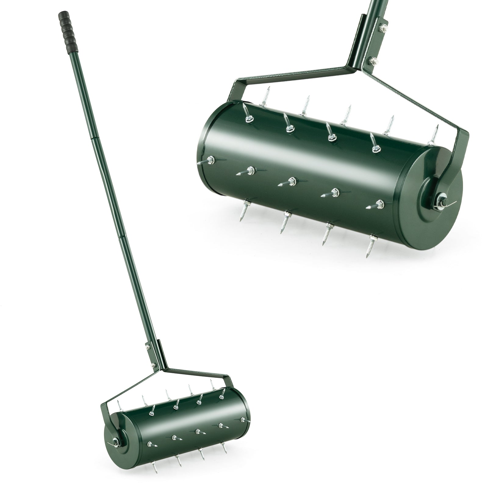 Heavy-Duty Rolling Aerator for Lawn Care Filled Sand Stone-Green-45 cm