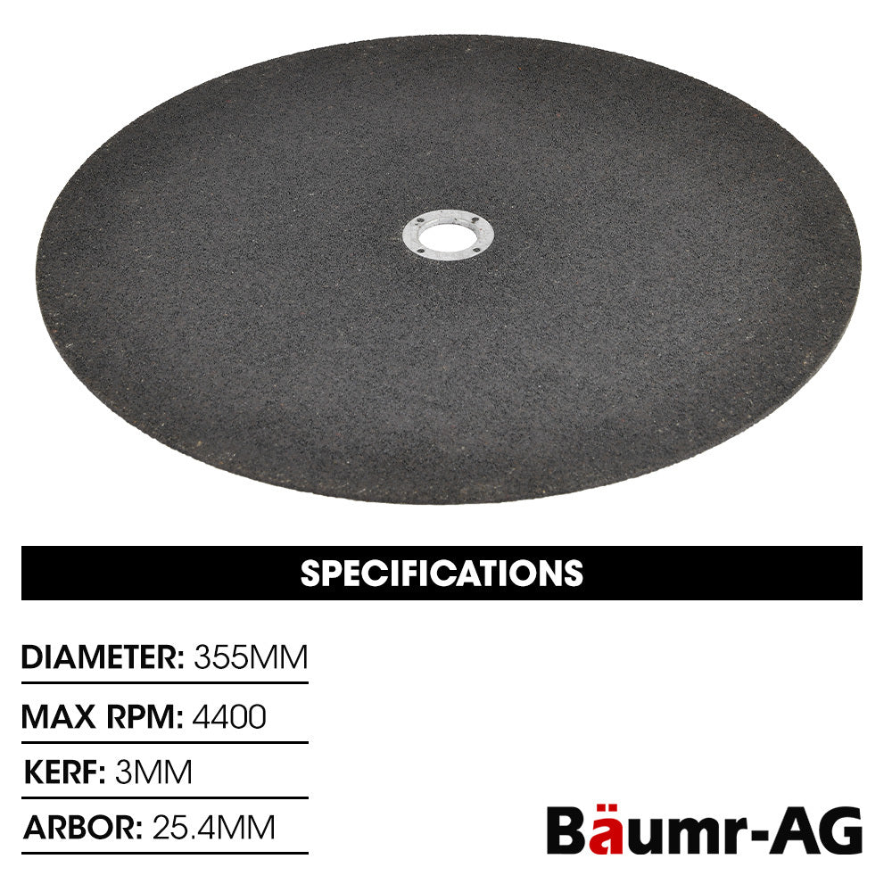 Set of 5 Heavy-Duty 0.355m Abrasive Blades for Metal Cut Off Saws