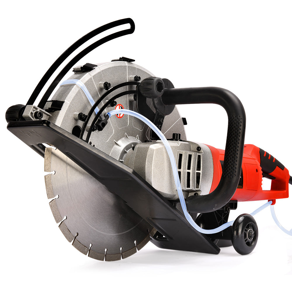 3500W 0.35m Electric Concrete Saw, Wet/Dry, Diamond Blade, Vac Port, 15A Plug