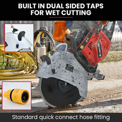 400mm Professional Concrete Saw, 94cc 2-Stroke, Wet/Dry Cutting, 0.4m Blade