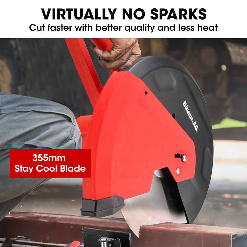 2400W 0.35m Metal Cut Off Saw with Ceramic Alloy Blade & 45° Mitre Cutting