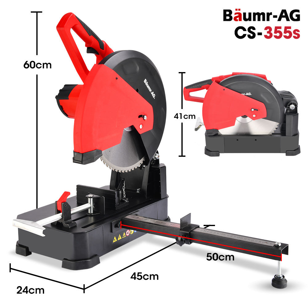 2400W 0.35m Metal Cut Off Saw with Ceramic Alloy Blade & 45° Mitre Cutting