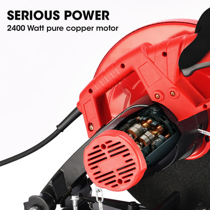 2400W Metal Cut Off Saw, 0.36m Blade, Soft Start, 45° Mitre, 15kg Portable