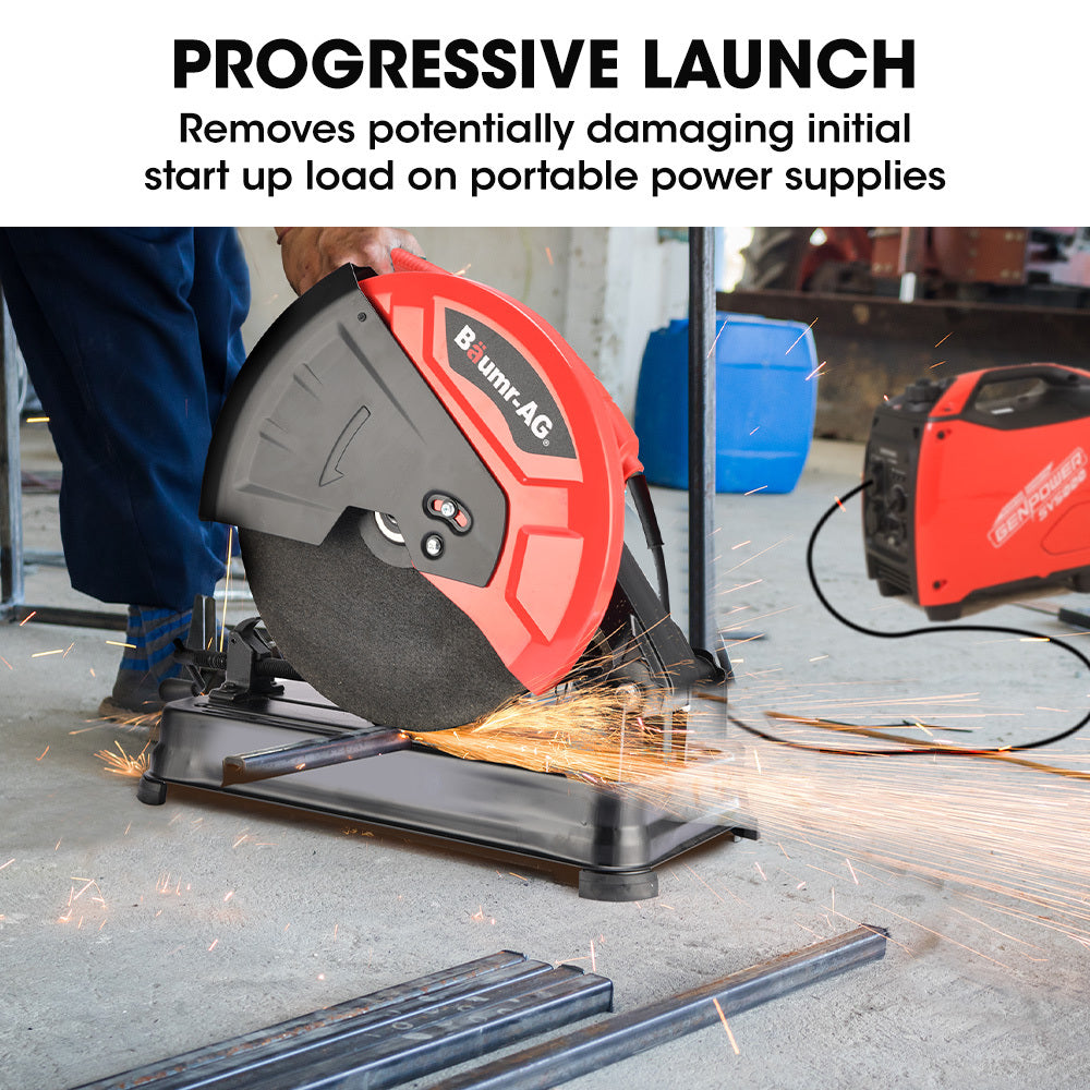 2400W Metal Cut Off Saw, 0.36m Blade, Soft Start, 45° Mitre, 15kg Portable