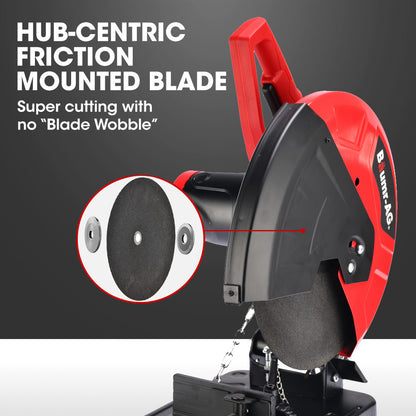 2400W Metal Cut Off Saw, 0.36m Blade, Soft Start, 45° Mitre, 15kg Portable