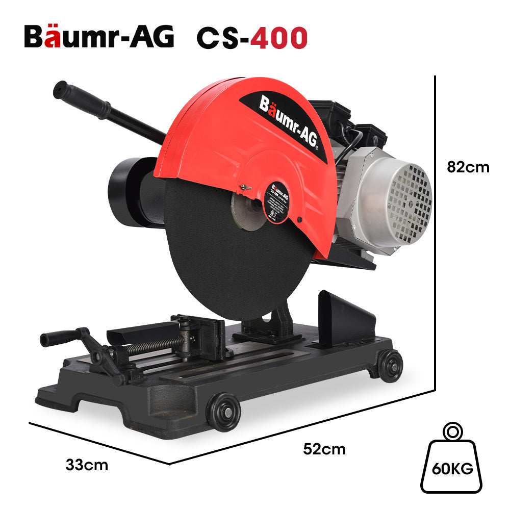 2400W Brushless Metal Cut Off Saw, 0.4m Blade, 60kg, 45-Degree Mitre Cuts