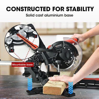 210mm Sliding Compound Mitre Saw with Laser Guide & 1.5kW Motor