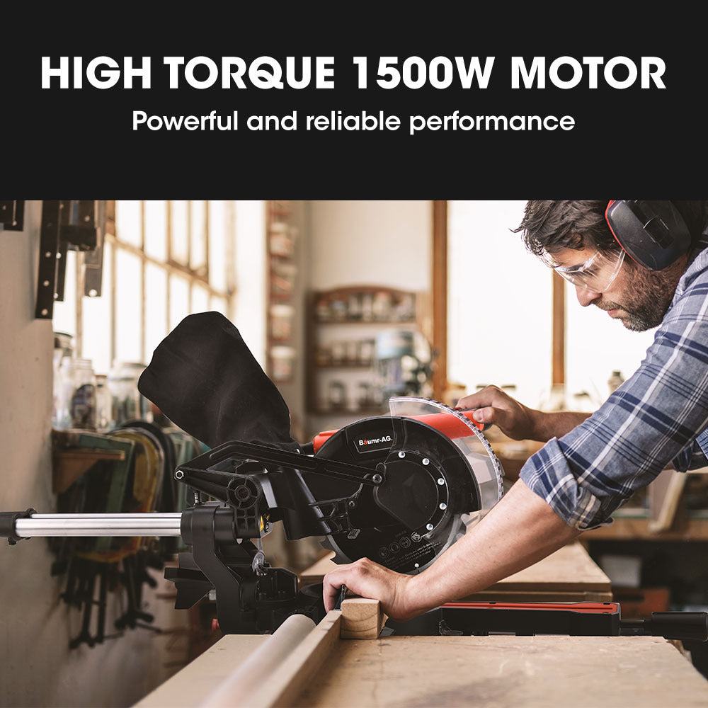 210mm Sliding Compound Mitre Saw with Laser Guide & 1.5kW Motor