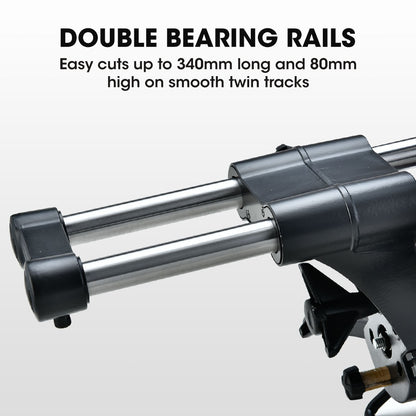 254mm Dual Bevel Sliding Compound Mitre Saw with Laser Guide and 2000W Motor