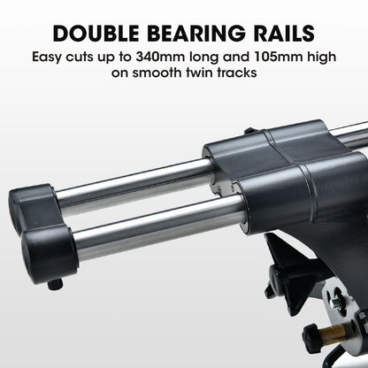 305mm Dual Bevel Sliding Mitre Saw with Laser Guide and 2200W Motor