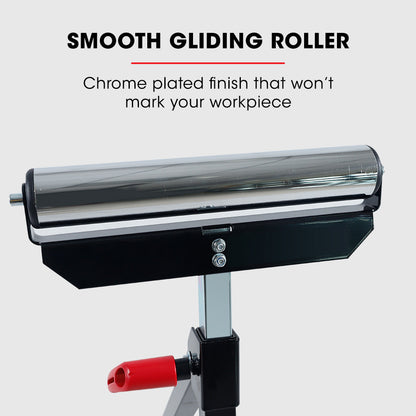 Adjustable Roller Support Stand, 0.6m to 1.08m Height, 60kg Capacity, Folding