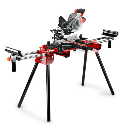 210mm Sliding Compound Mitre Saw with Adjustable Stand and Laser Guide