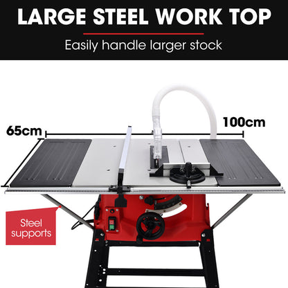 2000W 0.25m Table Saw with Adjustable Bevel, Mitre, and Dust Collection